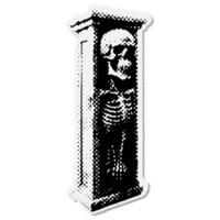bara con cranio e scheletro - Halloween mezzitoni misto media collage carta etichetta. tratteggiata Vintage ▾ illustrazione nel anni 90 zine carta pezzo stile. vettore