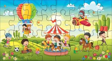 illustrazione del gioco puzzle per bambini vettore