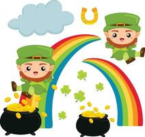 st patrick celebrazione festa nazionale vacanza cartone animato illustrazione vettore clipart etichetta