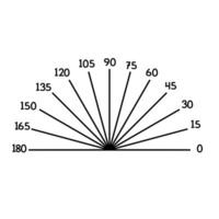 occhio astigmatismo test griglia. oculista vettore stampabile grafico retina visita medica. Linee gradi. visione controllo. medico test goniometro per angoli dai un'occhiata.