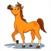 personaggio animale cavallo divertente in stile cartone animato vettore
