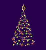 fantasia Natale albero fatto di colorato ghirlanda vettore