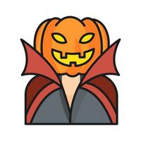 Halloween zucca uomo cartone animato vettore, zucca icona, avatar, isolato bianca sfondo. vettore