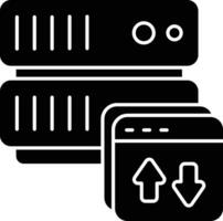 server trasferimento glifo icona design stile vettore