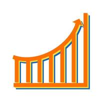 crescente grafico vettore icona