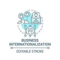 icona del concetto di internazionalizzazione del business. mercato online beneficio idea astratta linea sottile illustrazione. accedere a un mercato più ampio. disegno a colori contorno vettoriale isolato. tratto modificabile