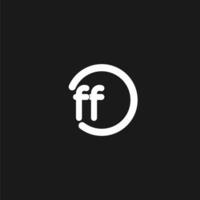 iniziali ff logo monogramma con semplice cerchi Linee vettore