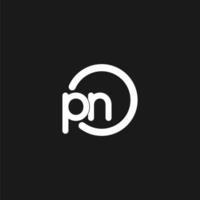 iniziali pn logo monogramma con semplice cerchi Linee vettore