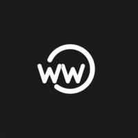 iniziali ww logo monogramma con semplice cerchi Linee vettore
