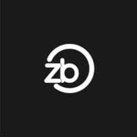 iniziali zb logo monogramma con semplice cerchi Linee vettore