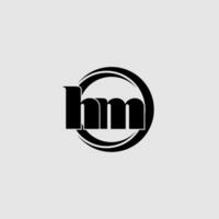 lettere hm semplice cerchio connesso linea logo vettore
