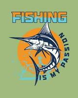 design t-shirt da pesca vettore