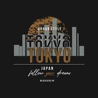 tokyo Giappone urbano strada, grafico disegno, tipografia vettore illustrazione, moderno stile, per Stampa t camicia