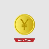 oro yuan - yen moneta. si intende di pagamento, globale moneta, mondo economia, finanza e investimento concetto vettore