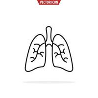 polmoni linea icona. isolato vettore illustrazione.