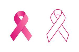 Seno cancro consapevolezza rosa nastro. vettore illustrazione isolato su un' bianca sfondo.