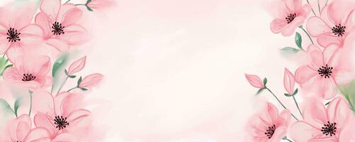 acquerello mano disegnato e fiore rosa sfondo vettore