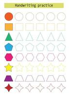tracciare Linee per bambini geometrico forme sviluppo pratica grafia per bambini. eps10 vettore