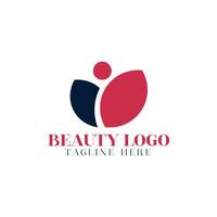 design del logo della donna di bellezza con distintivo del cerchio vettore
