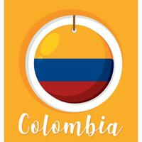 isolato etichetta con colombiano bandiera Colombia vettore