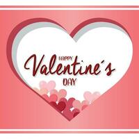 rosa San Valentino giorno regalo carta con cuore forme vettore