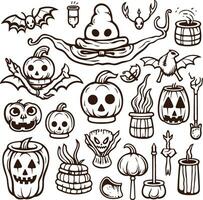 contento Halloween silhouette impostato collezione di Halloween vettore elementi