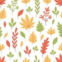 autunno le foglie senza soluzione di continuità modello. autunno fogliame, autunno volta. design per tessuto, tessile, involucro carta. vettore
