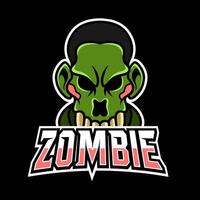 pazzo zombie testa aperta mascotte sport gioco esport logo modello per streamer squadra squadra club vettore