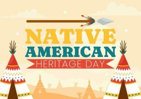 nativo americano eredità mese giorno vettore illustrazione con celebrare America indiano cultura annuale nel unito stati per contributi sfondo