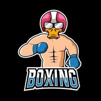 modello di logo mascotte di gioco di sport di boxe o esport, per la tua squadra vettore