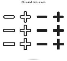 più e meno icona, vettore illustrazione.