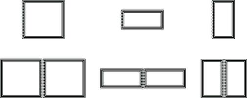 illustrazione di vuoto chiuso e Aperto taccuino montatura di vario dimensioni e forme, modello isolato su bianca sfondo. quaderno o modello spirale organizzatore. vettore
