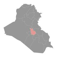 Babilonia governatorato carta geografica, amministrativo divisione di Iraq. vettore illustrazione.