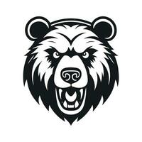 orso logo vettore arrabbiato feroce coraggioso pauroso bestia selvaggio esuberante grizzly natura foresta