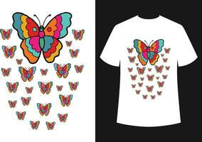 farfalla maglietta design vettore