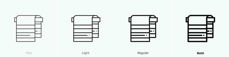 asciugamano icona. sottile, luce, regolare e grassetto stile design isolato su bianca sfondo vettore