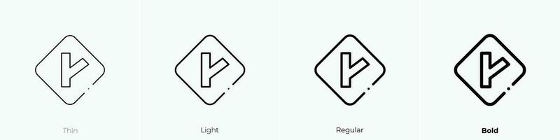traffico cartello icona. sottile, luce, regolare e grassetto stile design isolato su bianca sfondo vettore