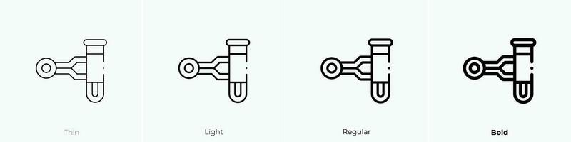 test tubo icona. sottile, luce, regolare e grassetto stile design isolato su bianca sfondo vettore