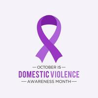 nazionale domestico violenza consapevolezza mese è osservato ogni anno nel ottobre. domestico violenza consapevolezza mese, sfondo con viola nastro. vettore illustrazione.