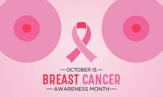 Seno cancro consapevolezza mese è osservato ogni anno nel ottobre. Seno cancro consapevolezza mese calligrafia bandiera design su rosa sfondo. vettore illustrazione.