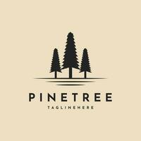 pino albero silhouette logo design creativo idea vettore