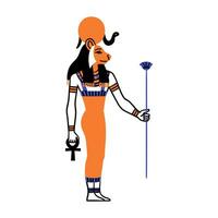 cartone animato colore personaggio egiziano Dio sekhmet. vettore