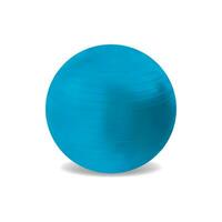realistico dettagliato 3d blu pilates palla fitball. vettore