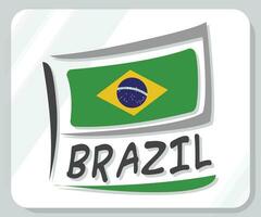 brasile grafico orgoglio bandiera icona vettore