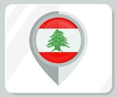 Libano lucido perno Posizione bandiera icona vettore