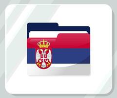 Serbia lucido cartella bandiera icona vettore