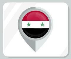 Siria lucido perno Posizione bandiera icona vettore