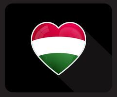 Ungheria amore orgoglio bandiera icona vettore
