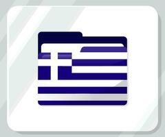 Grecia lucido cartella bandiera icona vettore