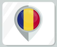 Romania lucido perno Posizione bandiera icona vettore